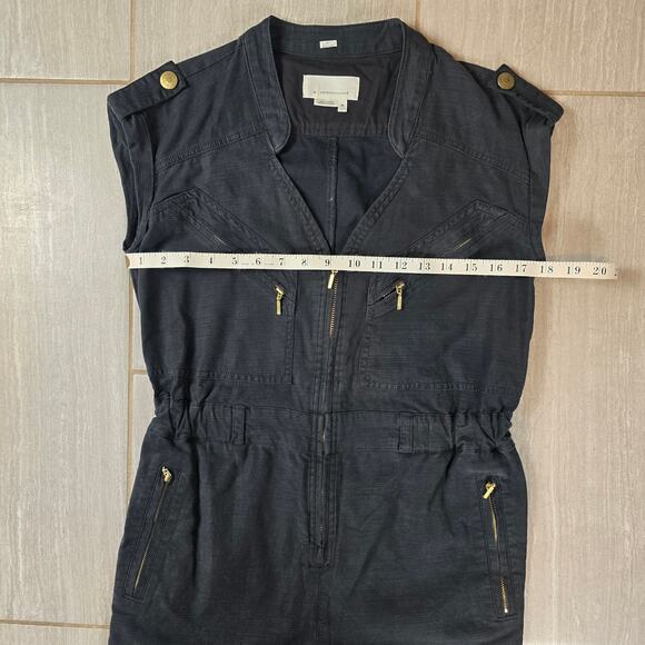 Anthropologie Halsey Utility Jumpsuit Boiler Suit Black Lyocell Size XS - Picture 2 of 15